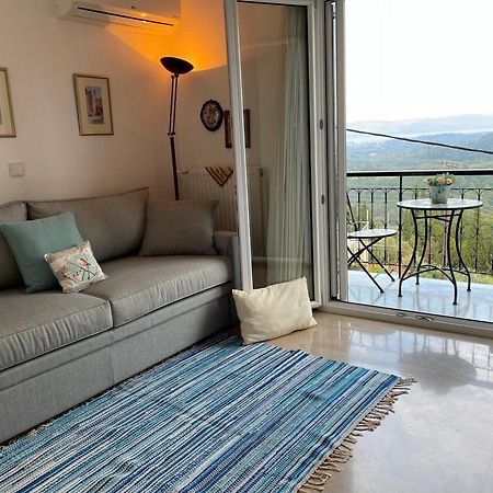 Schoenes Familienappartement In Pelekas, Corfu Mit Meerblick Экстерьер фото