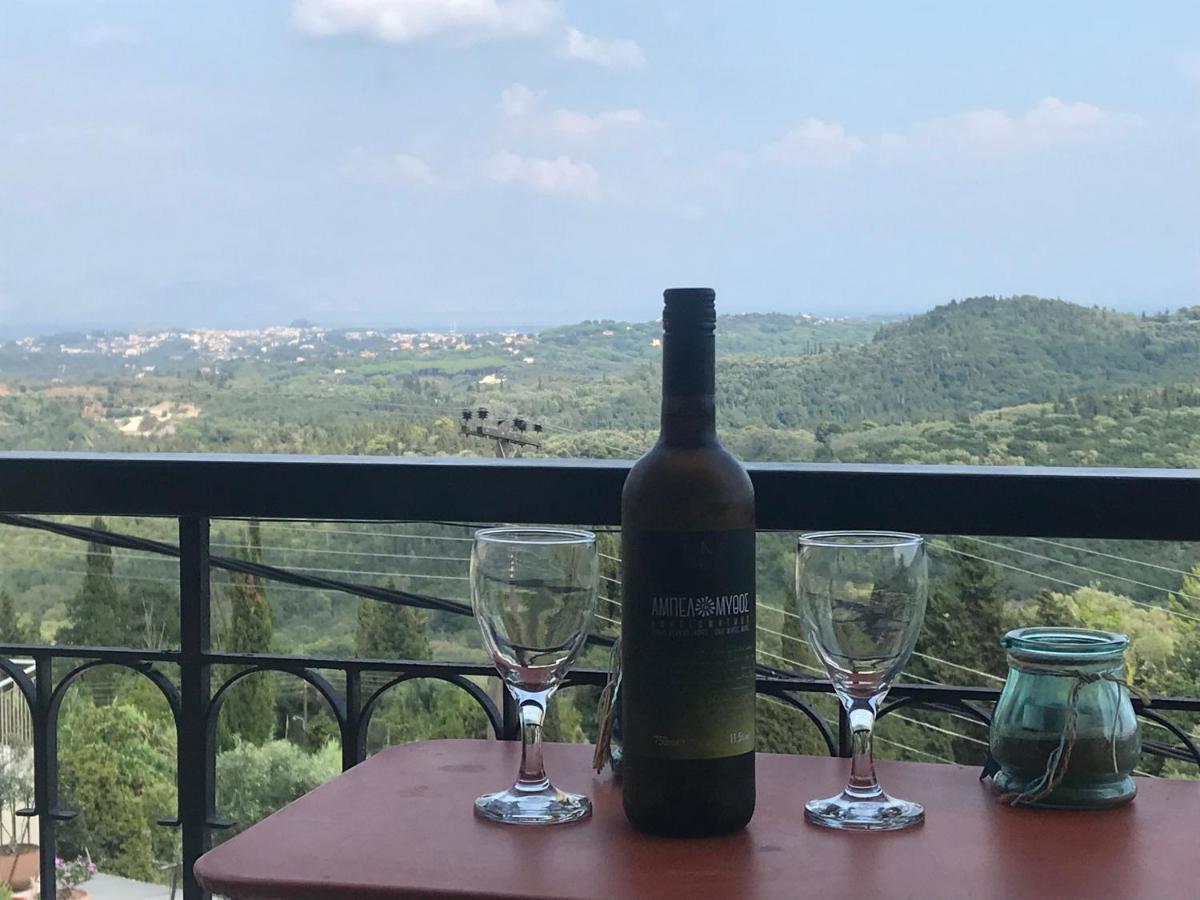 Schoenes Familienappartement In Pelekas, Corfu Mit Meerblick Экстерьер фото
