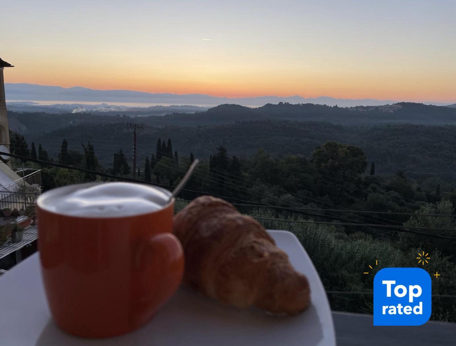 Schoenes Familienappartement In Pelekas, Corfu Mit Meerblick Экстерьер фото