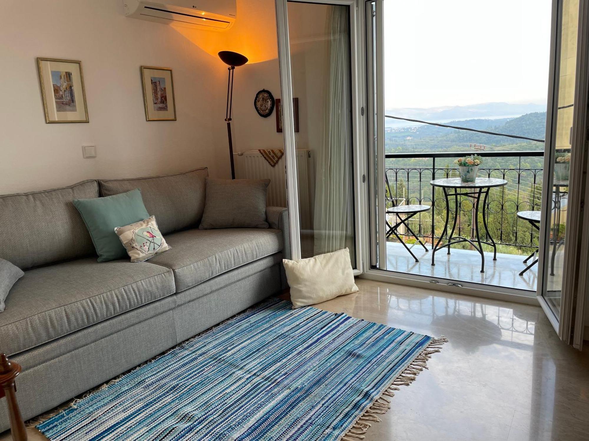 Schoenes Familienappartement In Pelekas, Corfu Mit Meerblick Экстерьер фото